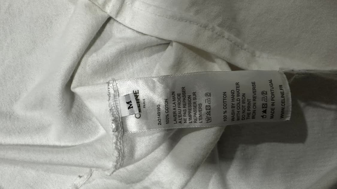 셀린느 로고 반팔 티셔츠 화이트 M 상품이미지3