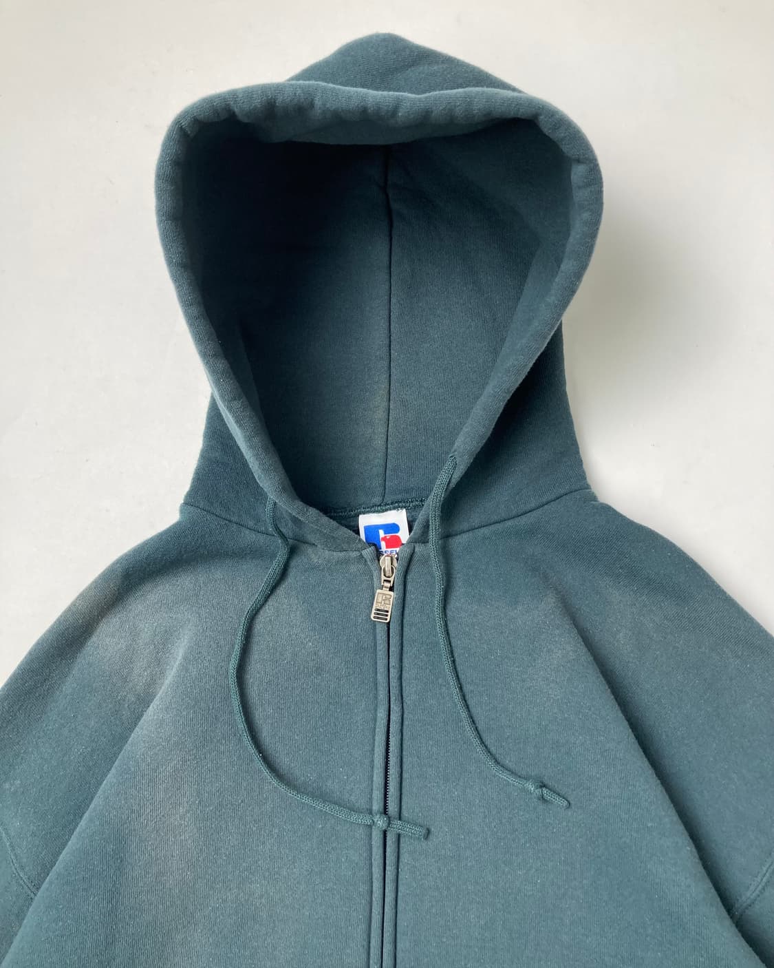 90s Russell Zip Up Hoodie (sage green) 상품이미지6