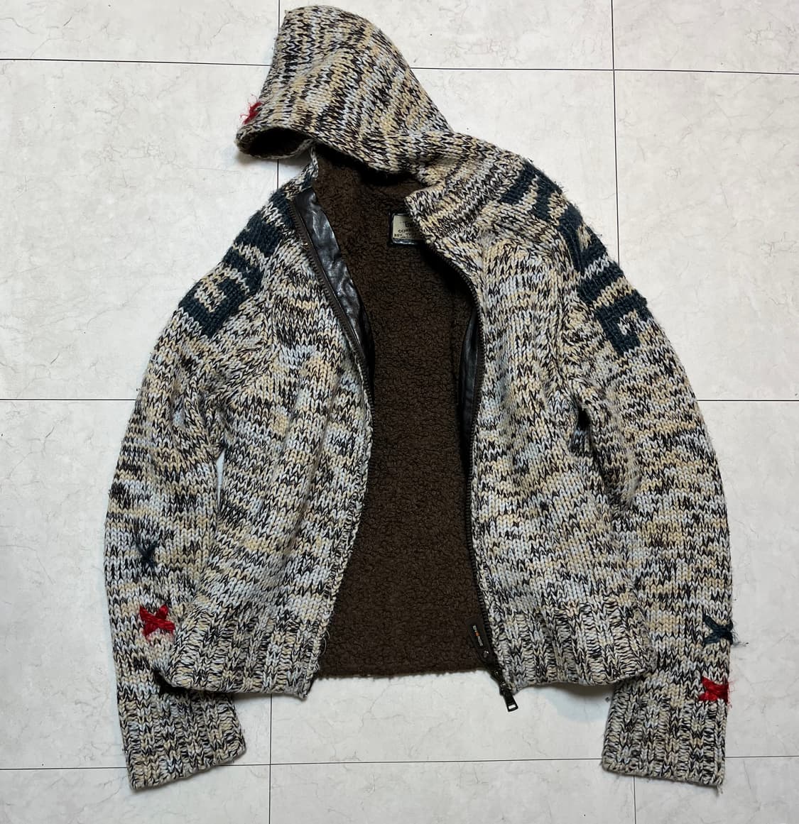 Made in italy Energie 니티드 투웨이 후드집업 자켓 상품이미지3