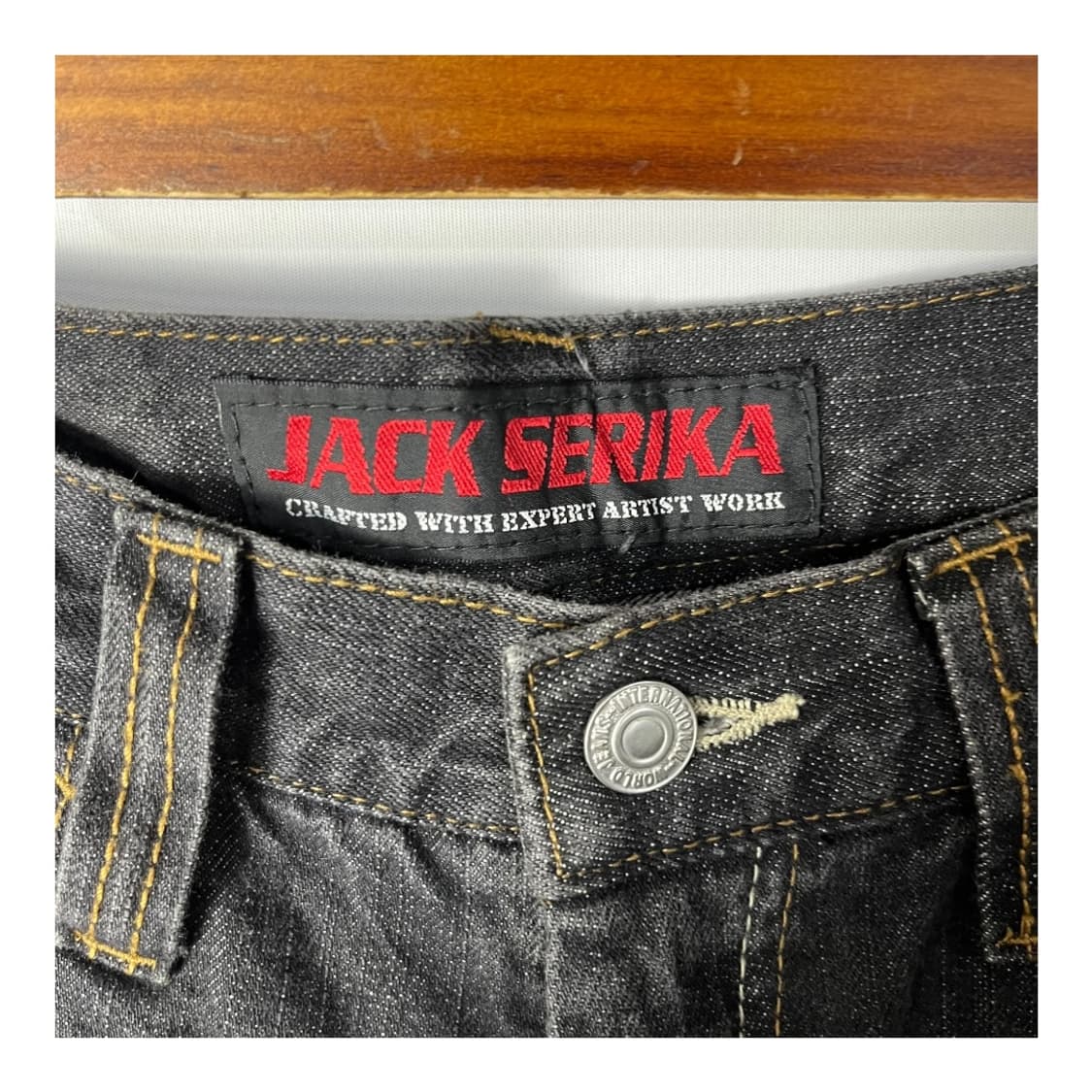 [JACK SERIKA] 펑크 레터링자수 카고 데님팬츠 상품이미지5