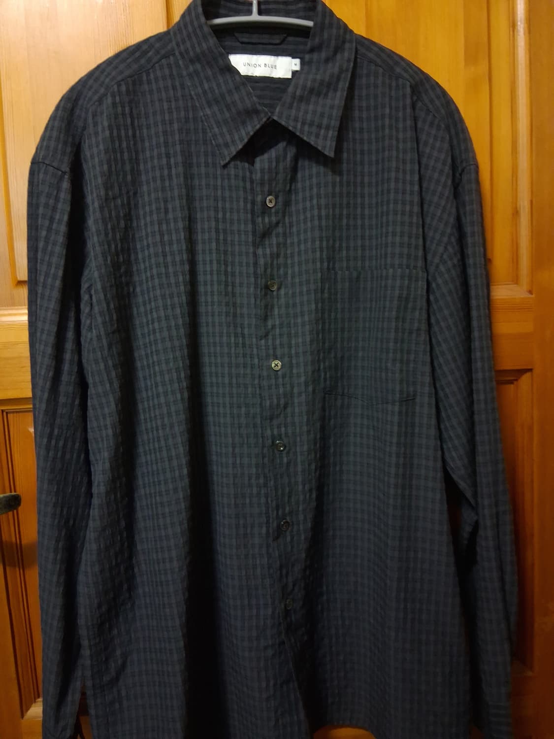 [M] 유니온블루 런드리 스몰 체크 셔츠 (차콜 블랙) 상품이미지2