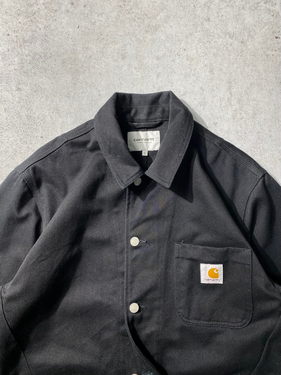[L] Carhartt 칼하트 블랙 캔버스 초크자켓 상품이미지2