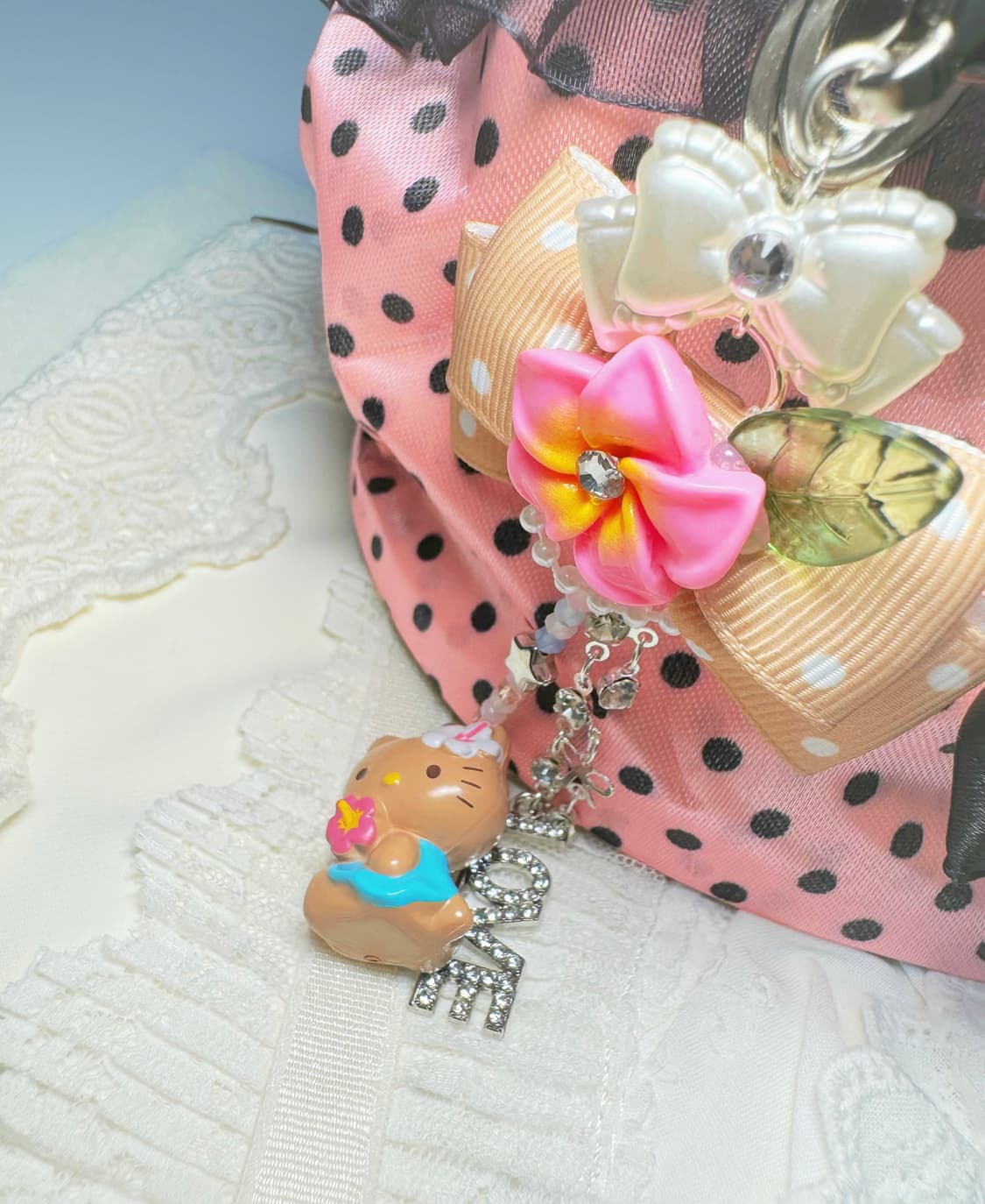 [handmade] 태닝키티 큐빅 히비스커스 키링 ˚₊‧꒰ა (=ˆ ･ 상품이미지4