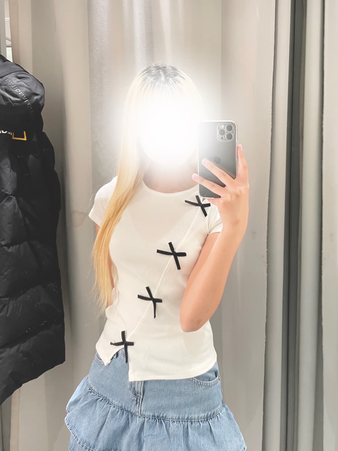 [미착용] zara ripped t shirt with bow 상품이미지2