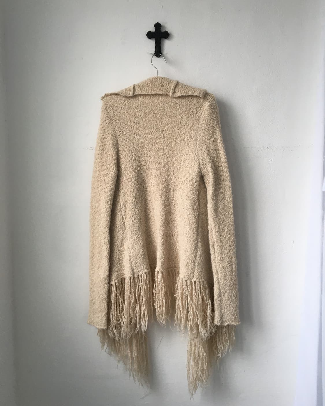 Fringe point open knit cardigan 상품이미지3