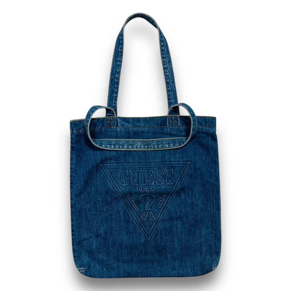 게스 빅로고 빈티지 데님 에코백 상품이미지2