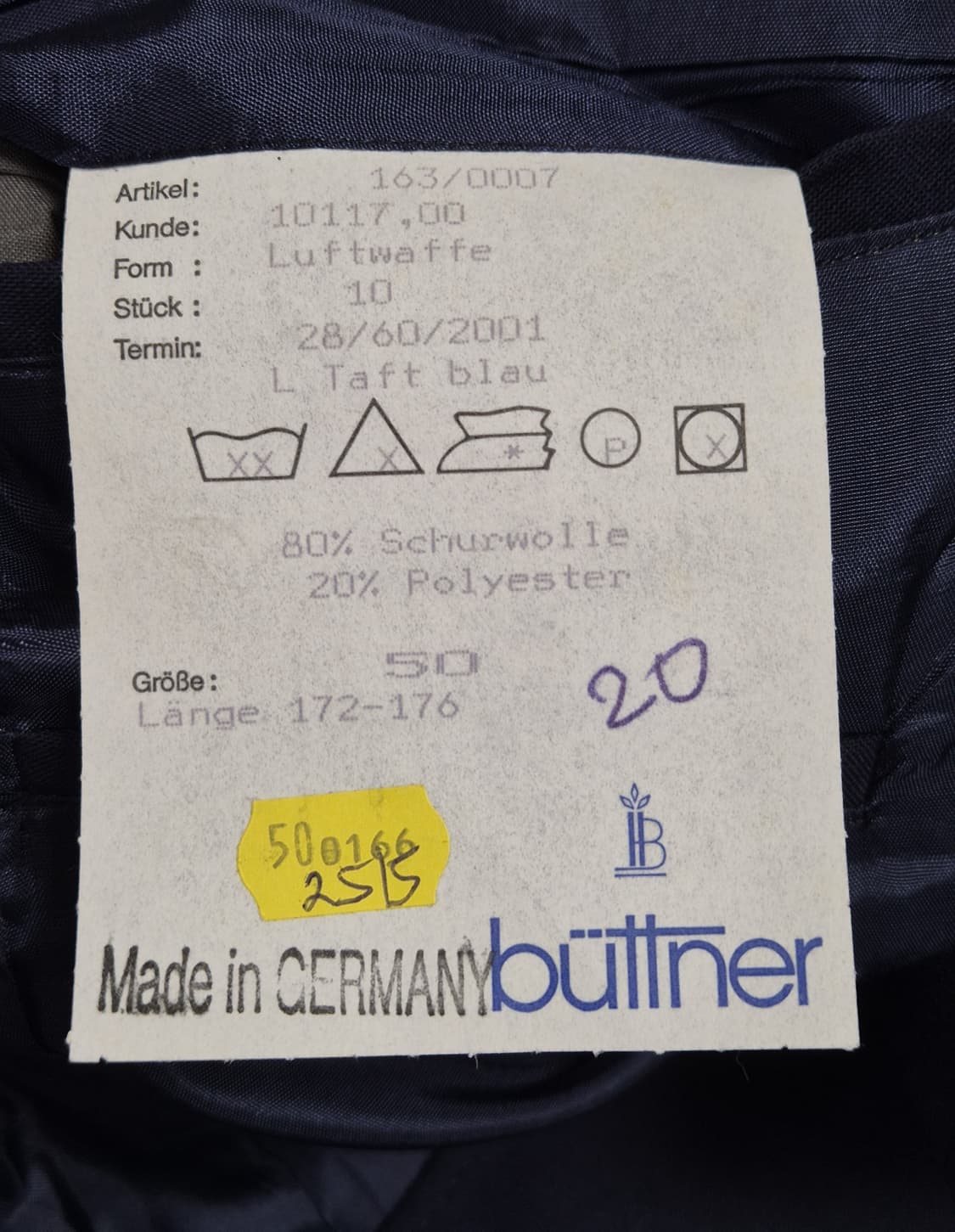 독일 공군 정복 전투복 상의 자켓 (미사용품) (L) 상품이미지9