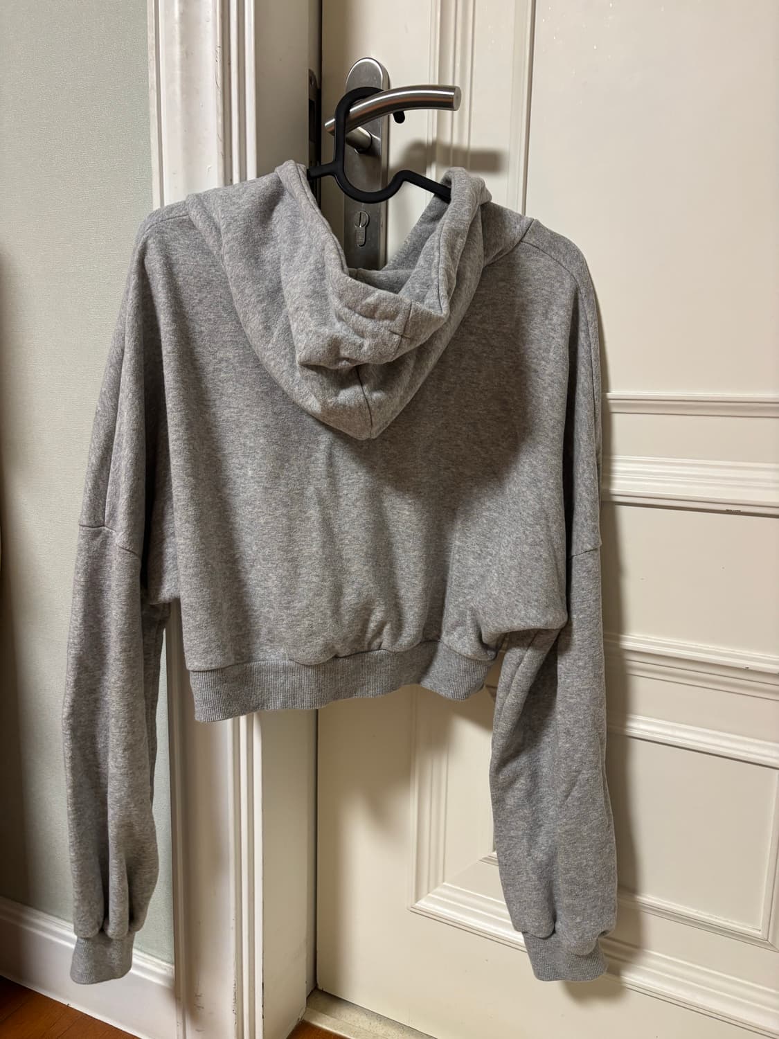 회색 그레이 크롭 후드 집업 상품이미지2