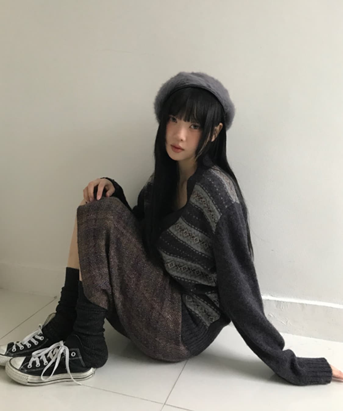 Mori Vintage Knit Cardigan(Grey) 상품이미지1