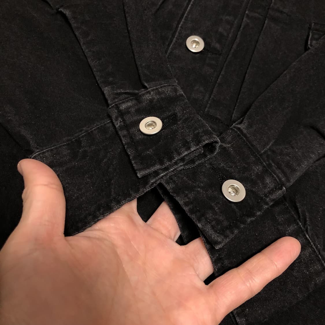 (L) 새상품 417 by EDIFICE 에디피스 1st 흑청 데님 셔츠 상품이미지9