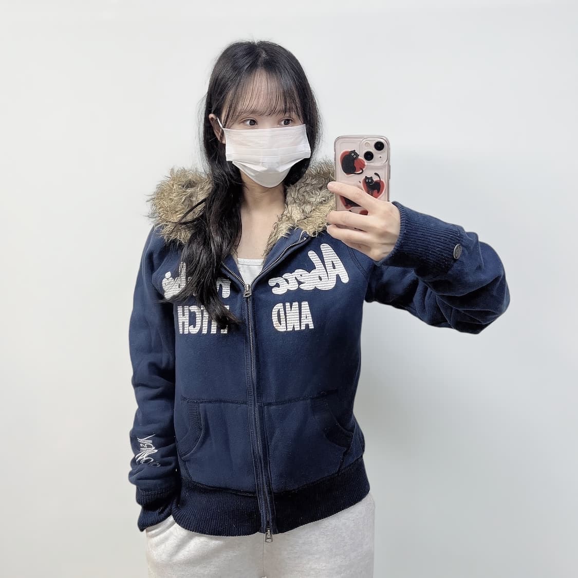 아베크롬비 울프죠 후드집업 네이비 상품이미지1