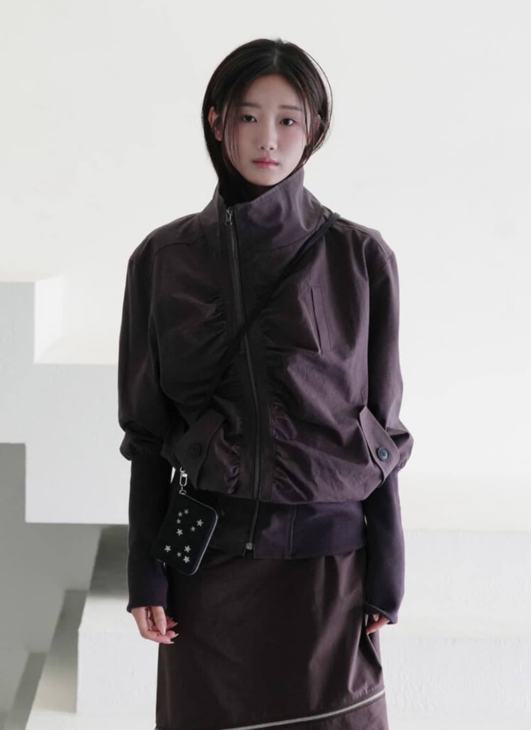 구매)인앤양인하모니 셔링 자켓 퍼플 상품이미지2