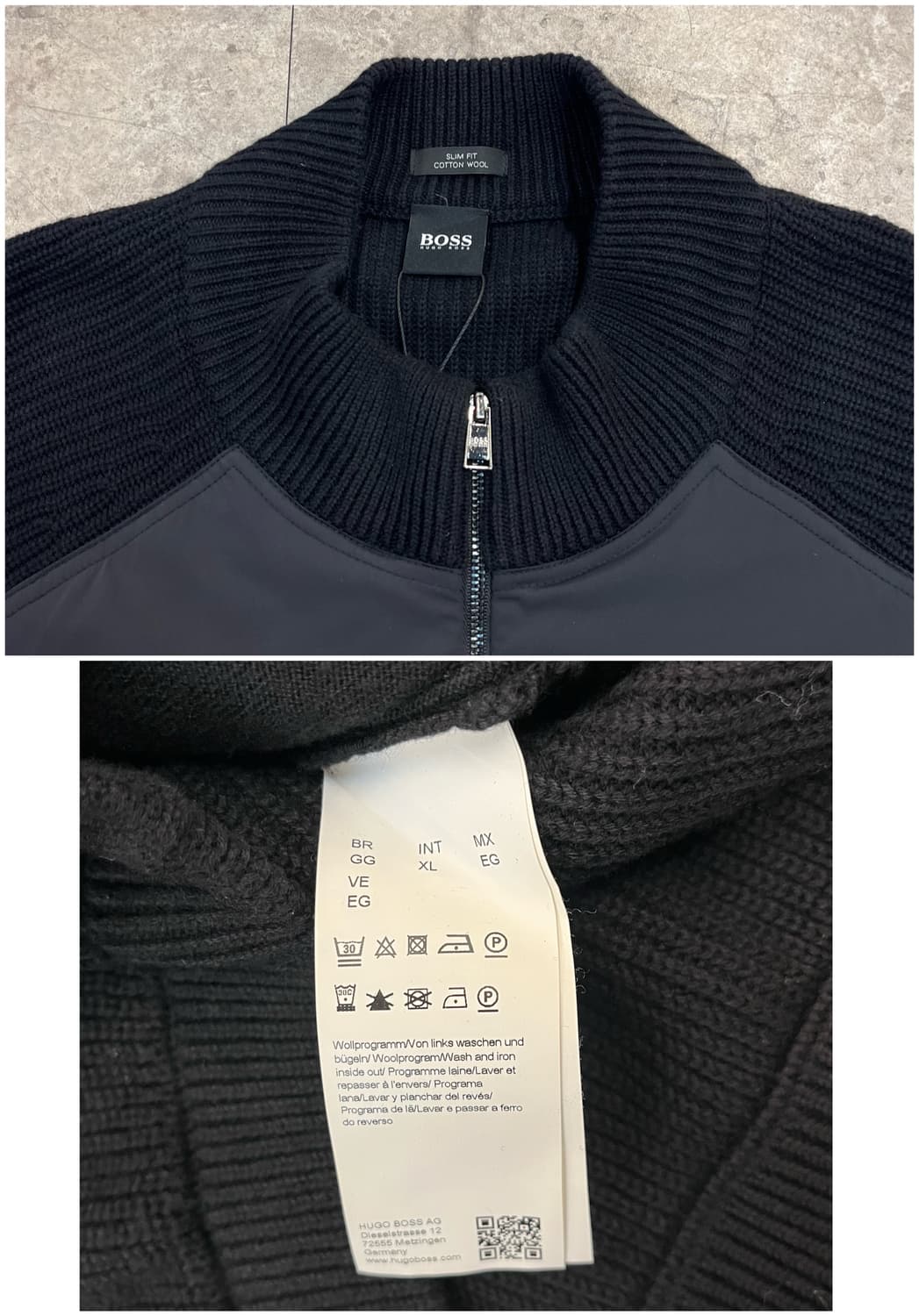 휴고 보스 니트 투웨이 집업 자켓 블랙 XL #csz3310 상품이미지3