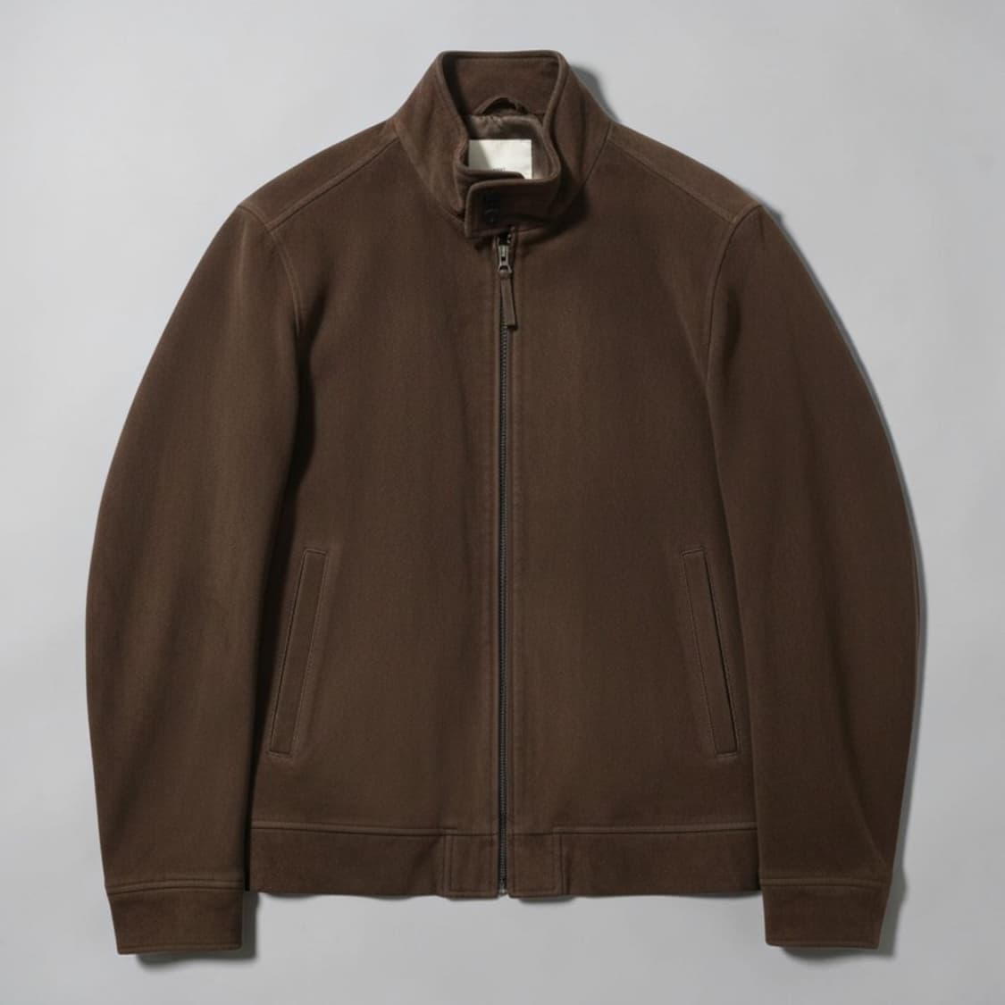 110 MNG 망고 염소가죽 스웨이드 레더 자켓 브라운 상품이미지1