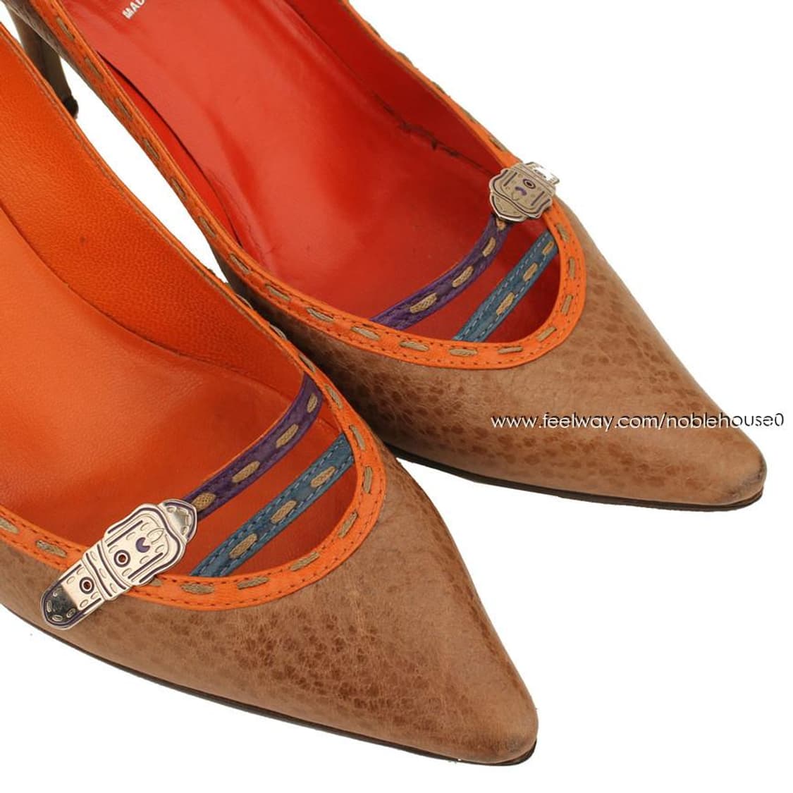 펜디 밀크브라운 패턴 스티치 펌프스 36 상품이미지6