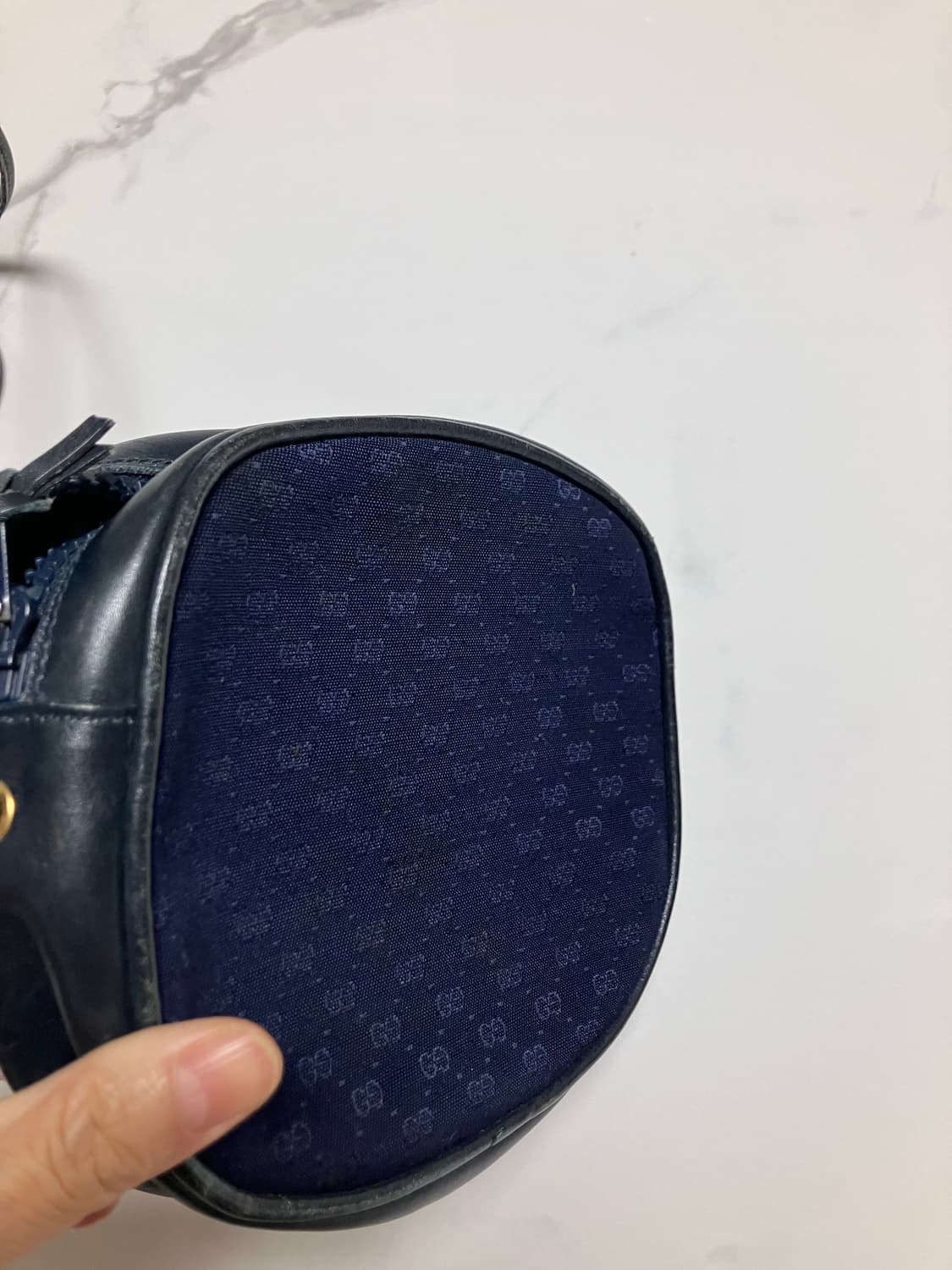 올드 구찌 빈티지 미니 탬버린백 네이비 크로스백 상품이미지6