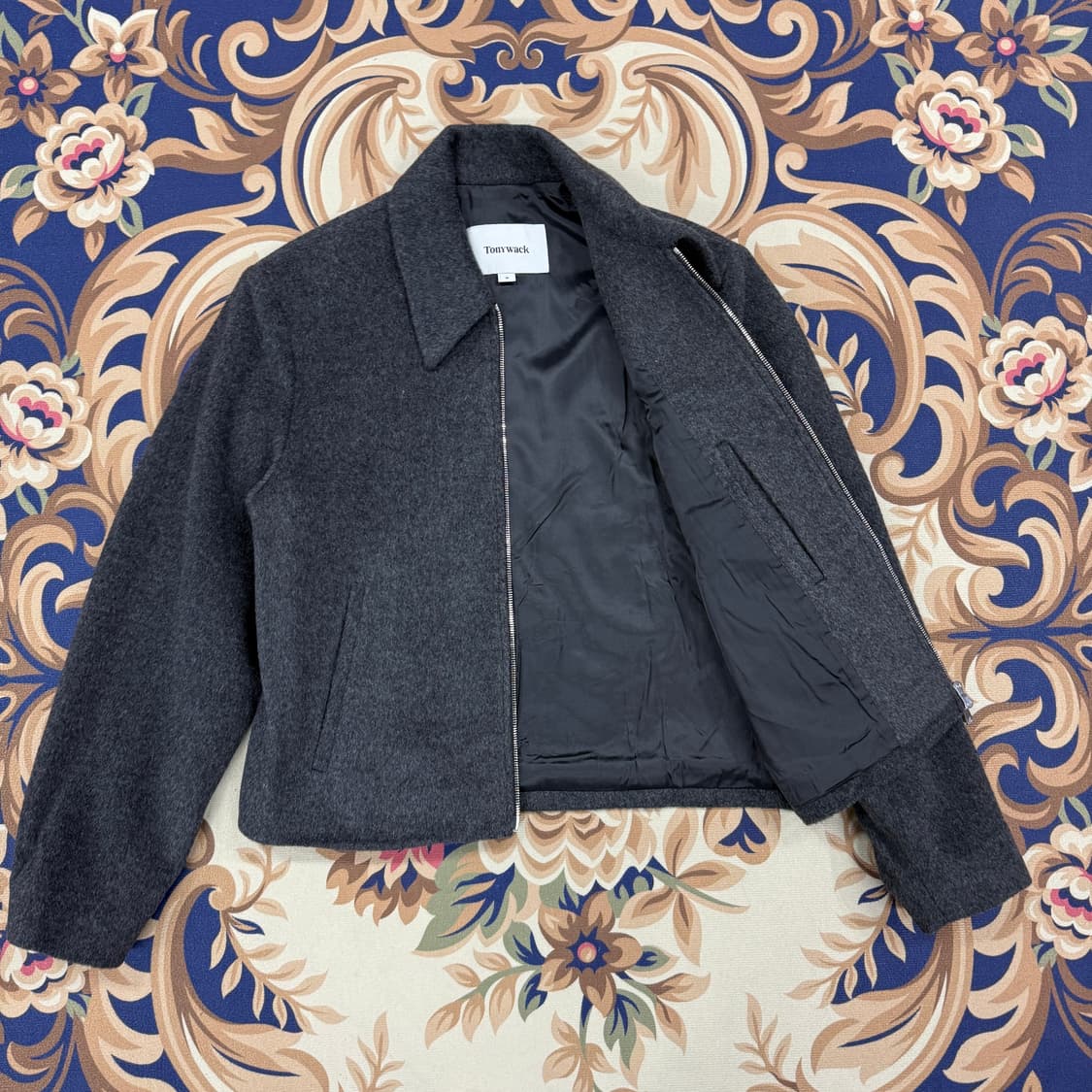 (M)토니웩 Tonywack 울 블루종 자켓(차콜,2Way지퍼) 상품이미지3