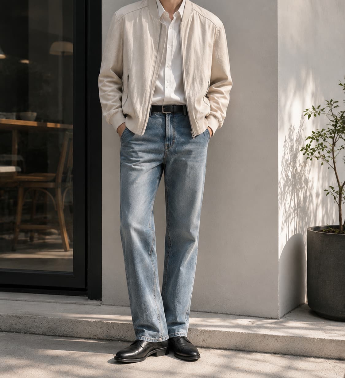 [ZARA] 자라 정품 린넨 혼방 블루종 봄버 자켓 (L 사이즈) 상품이미지6