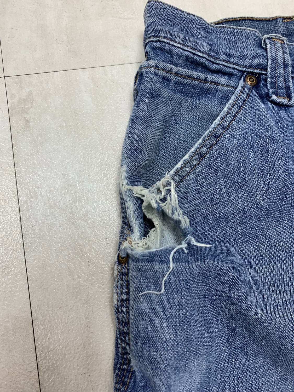 랭글러 연청 디스트로이드 더티워싱 카펜터 팬츠#730 상품이미지5