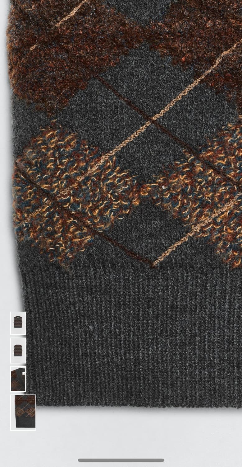 소시오츠키 X 자라 텍스처 다이아몬드 니트 베스트 (XL) 상품이미지4