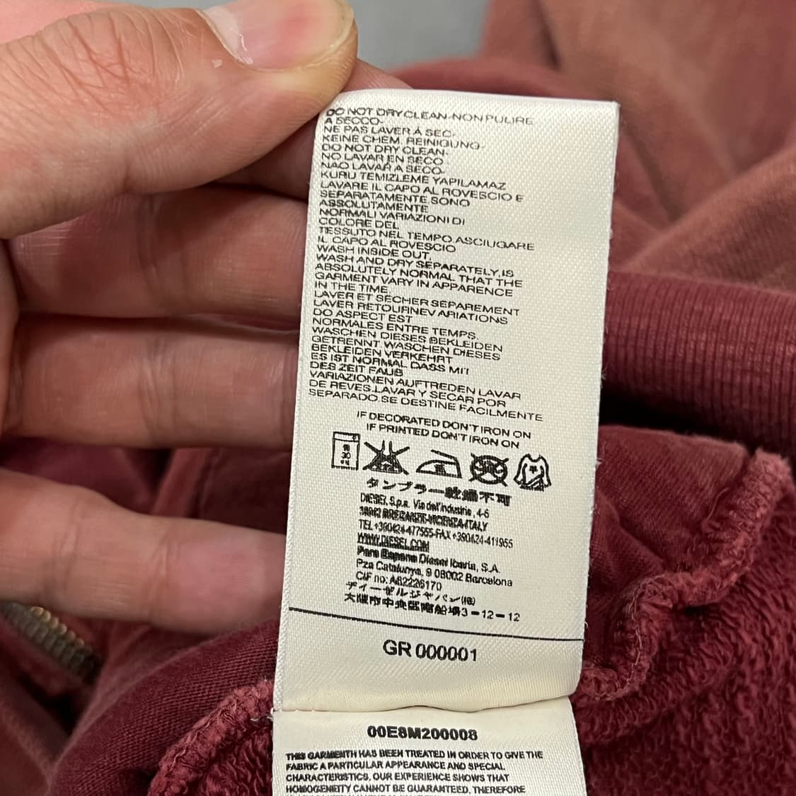  디젤 워시드 그런지 후드 집업 y16863 상품이미지8
