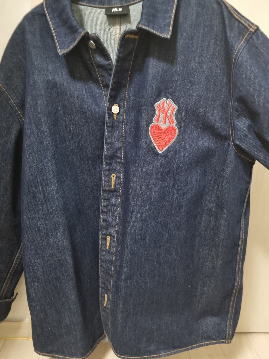MLB 하트 데님 긴팔 셔츠 상품이미지3