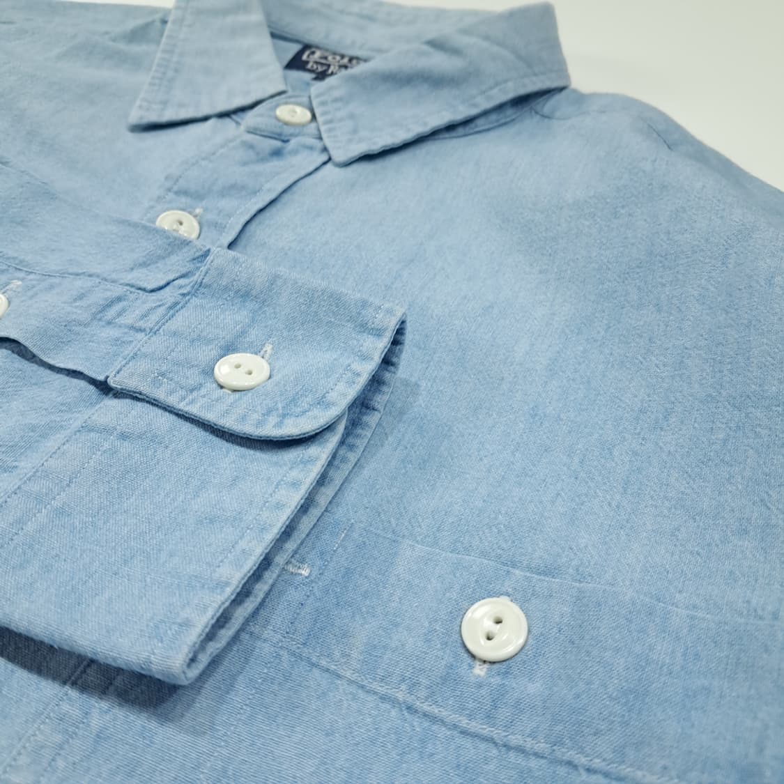 CL635 L 폴로 90s 싱가포르판 투포켓 샴브레이 워크 셔츠 남방 상품이미지4