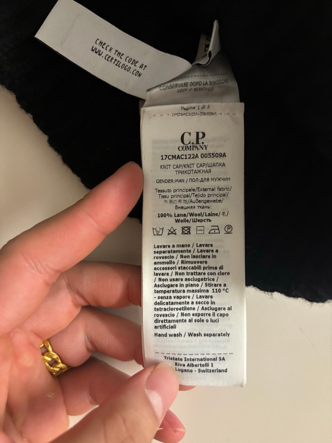 CP 컴퍼니 고글 비니24fw 판매합니다 상품이미지5