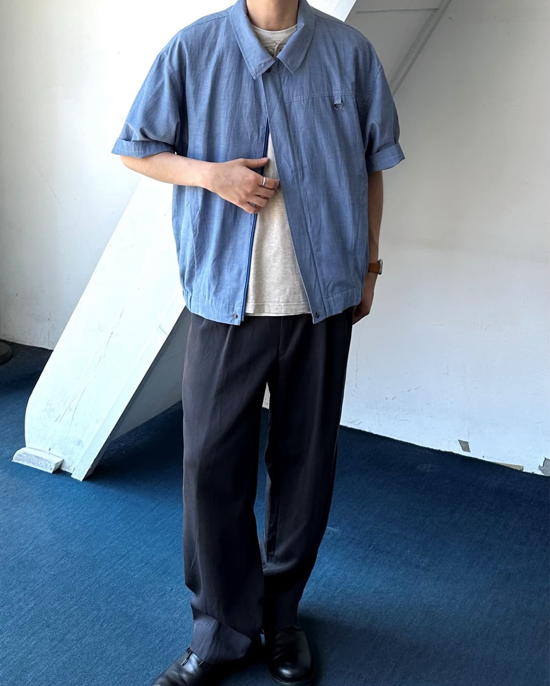 JPN made light cotton linen design blous 상품이미지9