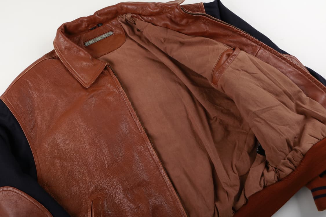 [XXL] 90's 칼카니 레더 바시티 자켓 상품이미지7