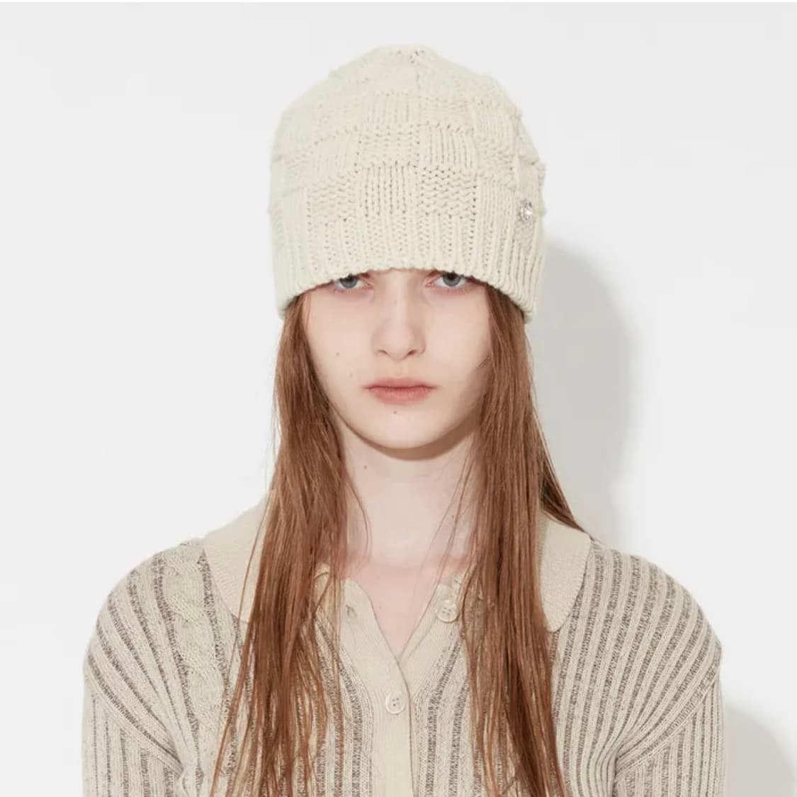 로우타이드 자카드 니트 비니 상품이미지1