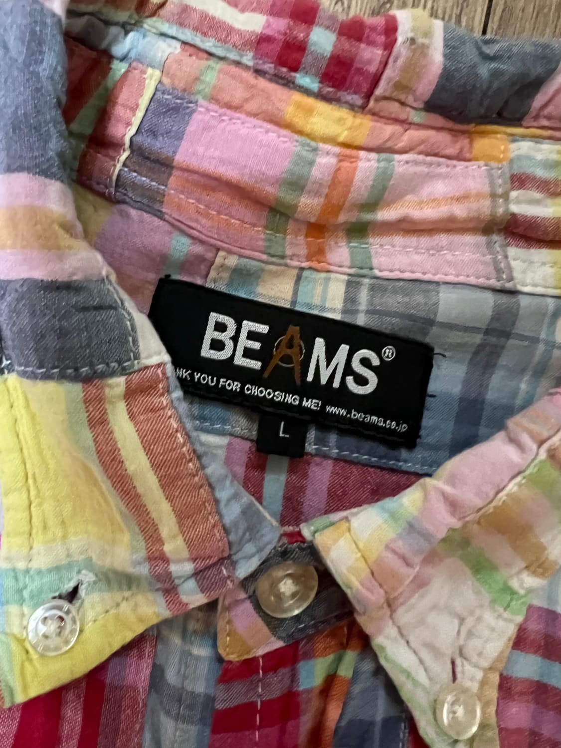 BEAMS 패치워크 반팔 셔츠 상품이미지3