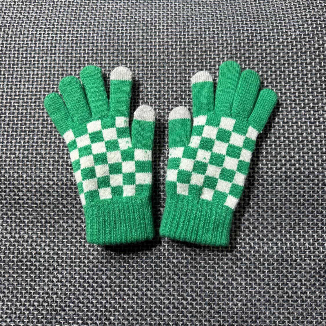빈티지 체커보드 니트장갑 (old-8422) 상품이미지2