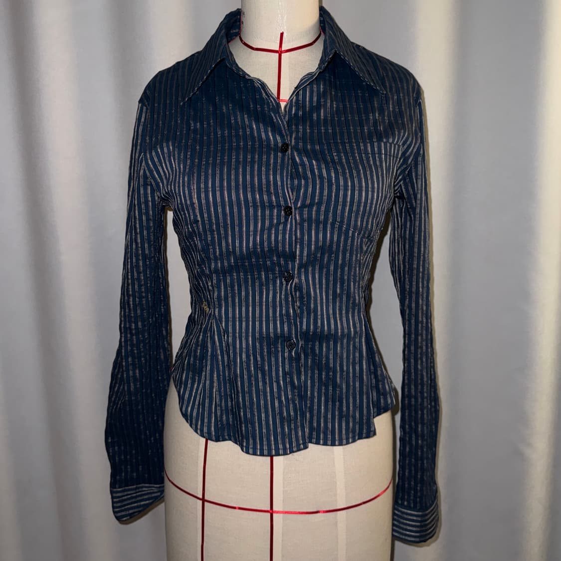 루루서울 스트라이프 셔츠- 블루 상품이미지2