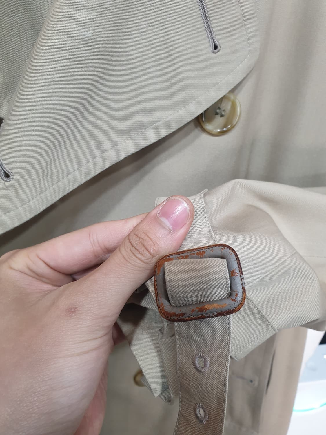 빈티지 버버리 베이지 더블 브레스티드 트렌치 코트 상품이미지7