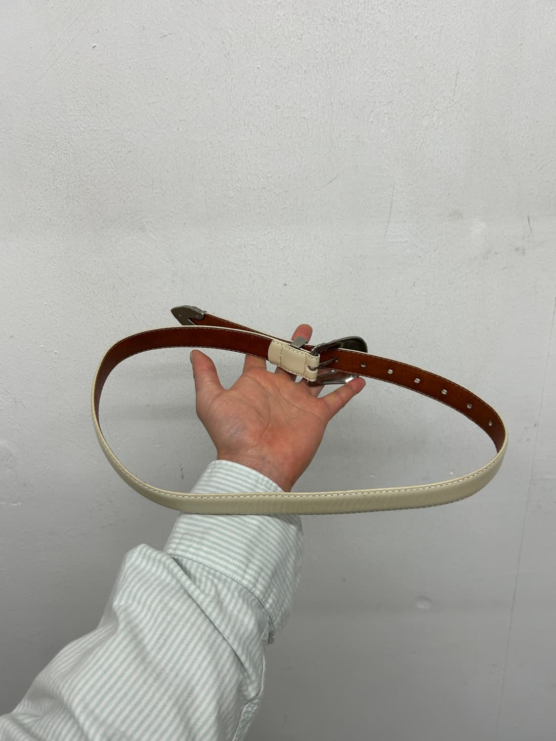 JEANASIS 웨스턴 레더 벨트 25-31인치 상품이미지4