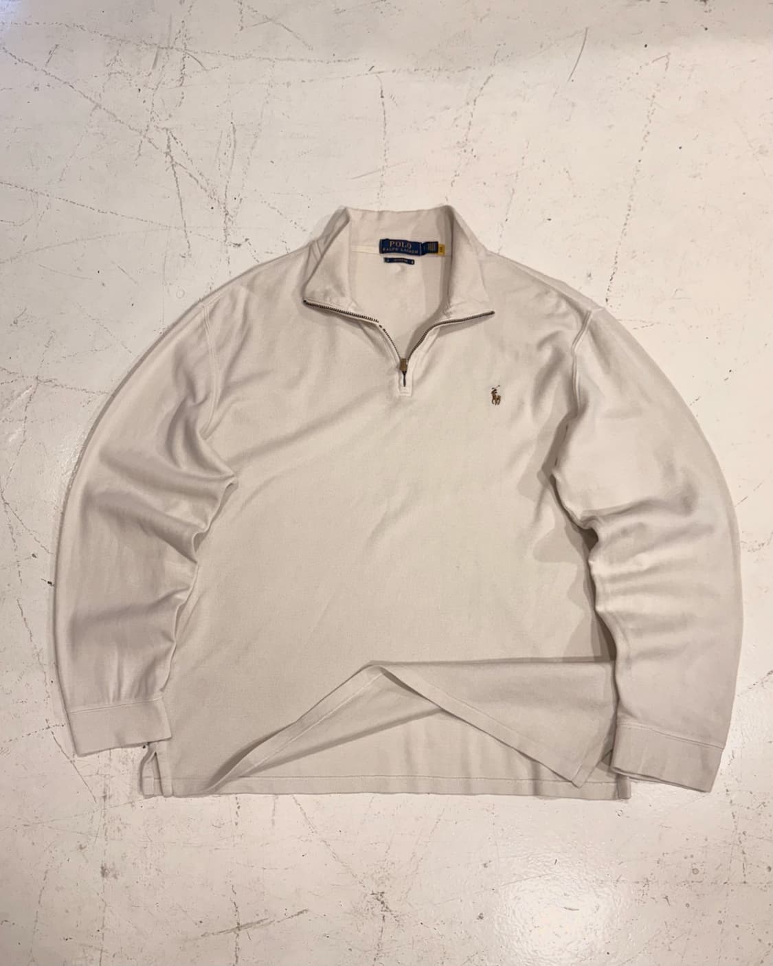 폴로 신형 RSTATE RIB 아이보리 하프집업 니트 상품이미지1