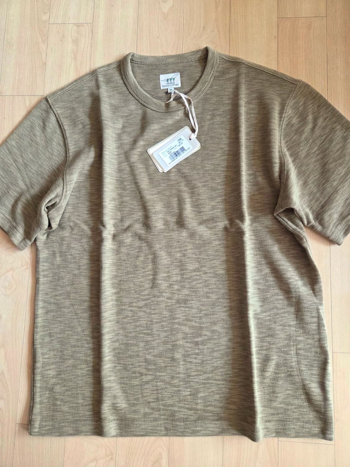 헨리코튼 반팔 슬럽 라운트티 다크카키 105 상품이미지1