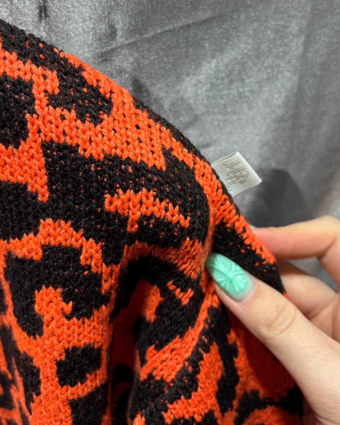 L FETCH 패치선데이 레오파드 오렌지 라운드 니트 상품이미지5