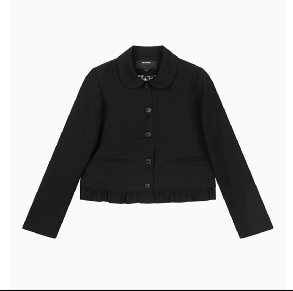 오헤시오 라운드 프릴 자켓 블랙 상품이미지1
