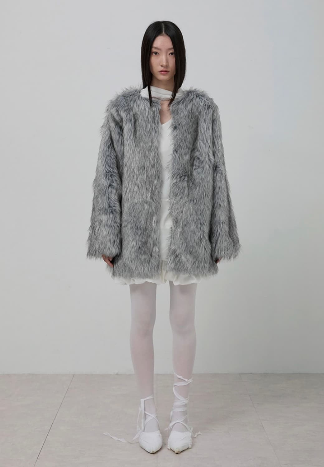 플레어업 퍼자켓 그레이 2 상품이미지3