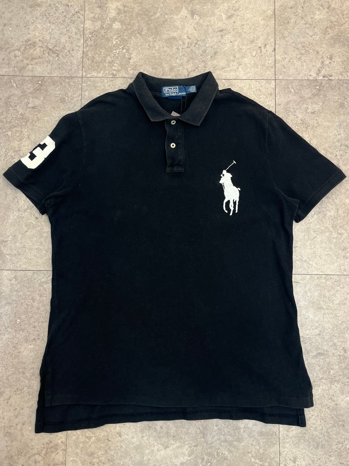 폴로 랄프로렌 빅포니 반팔 카라티 블랙 L #csz2576 상품이미지5