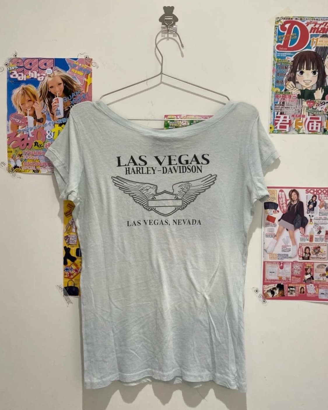 Printed Sky Blue Slim Short Sleeve Tee 상품이미지3
