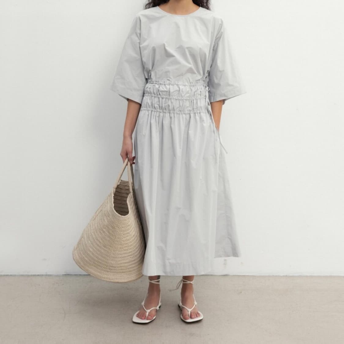 모노하 실키셔링스커트 블랙 새상품 상품이미지2