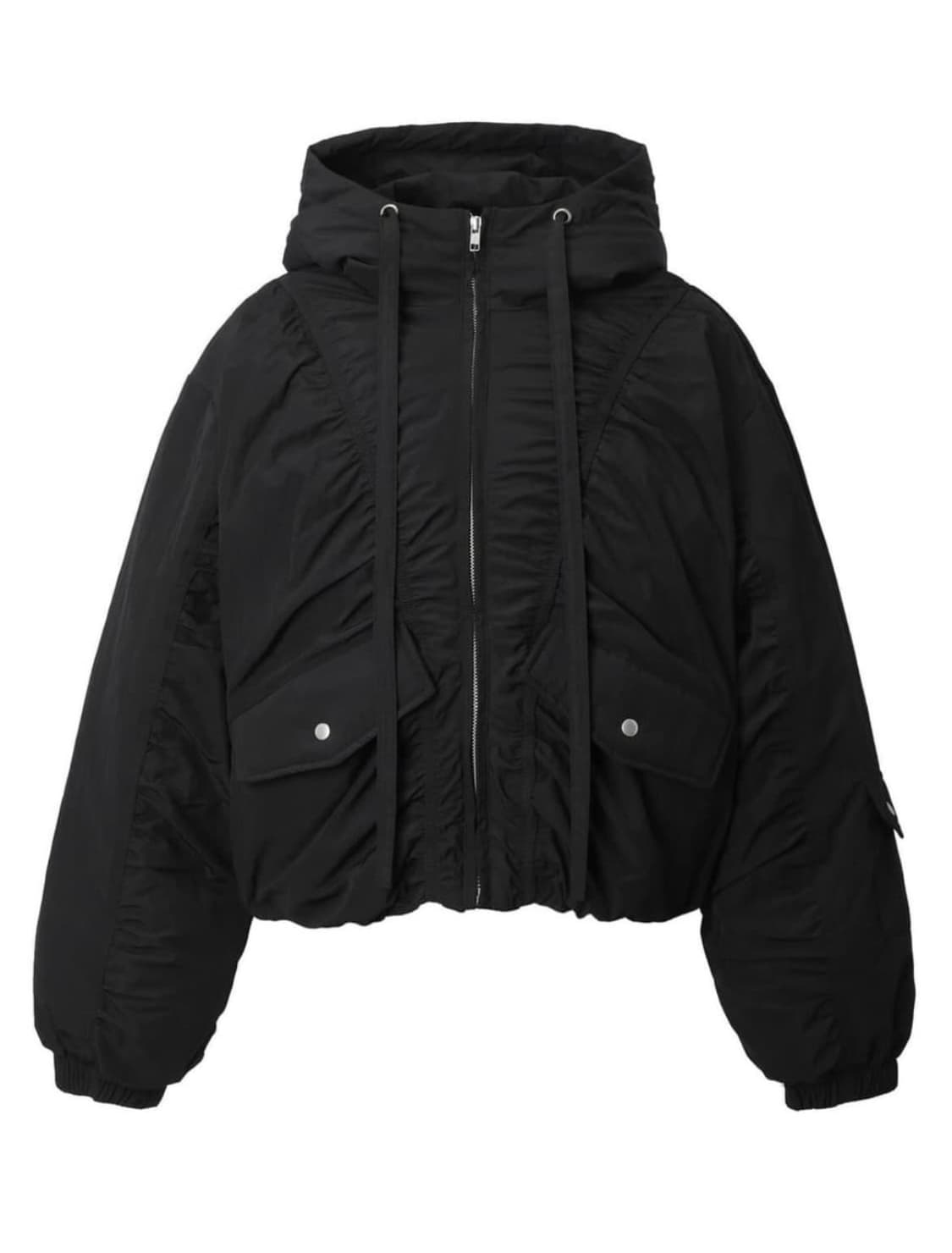 쓰리타임즈 실키 푸퍼 패딩 블랙 상품이미지1