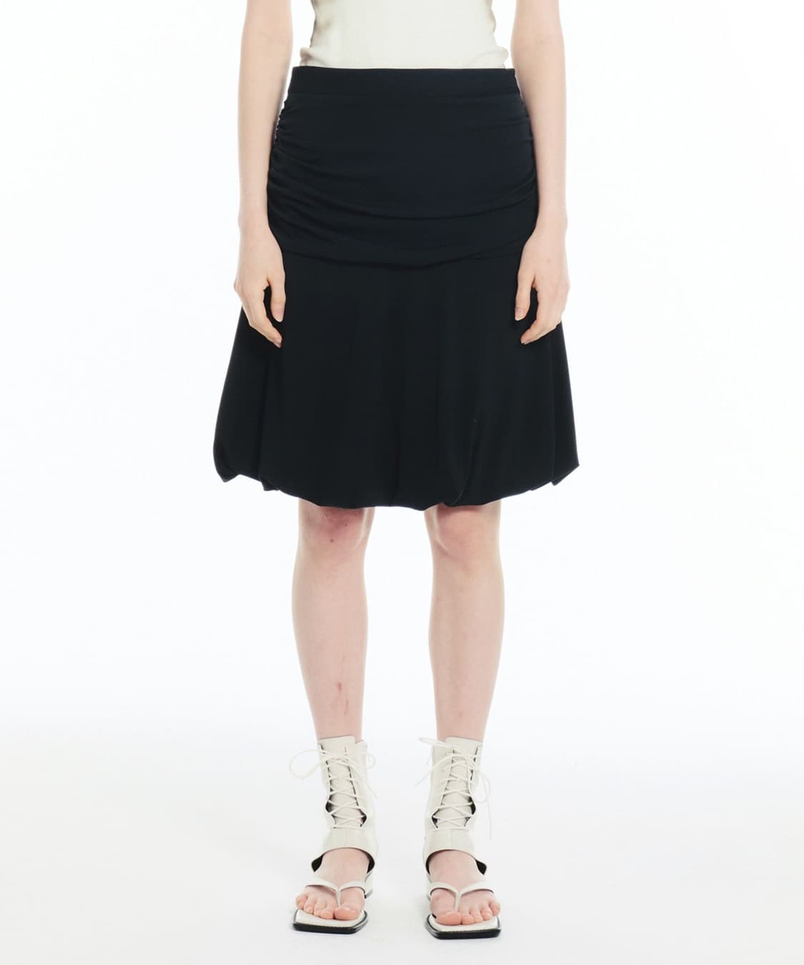 세릭 러치드 셔링 스커트 상품이미지1