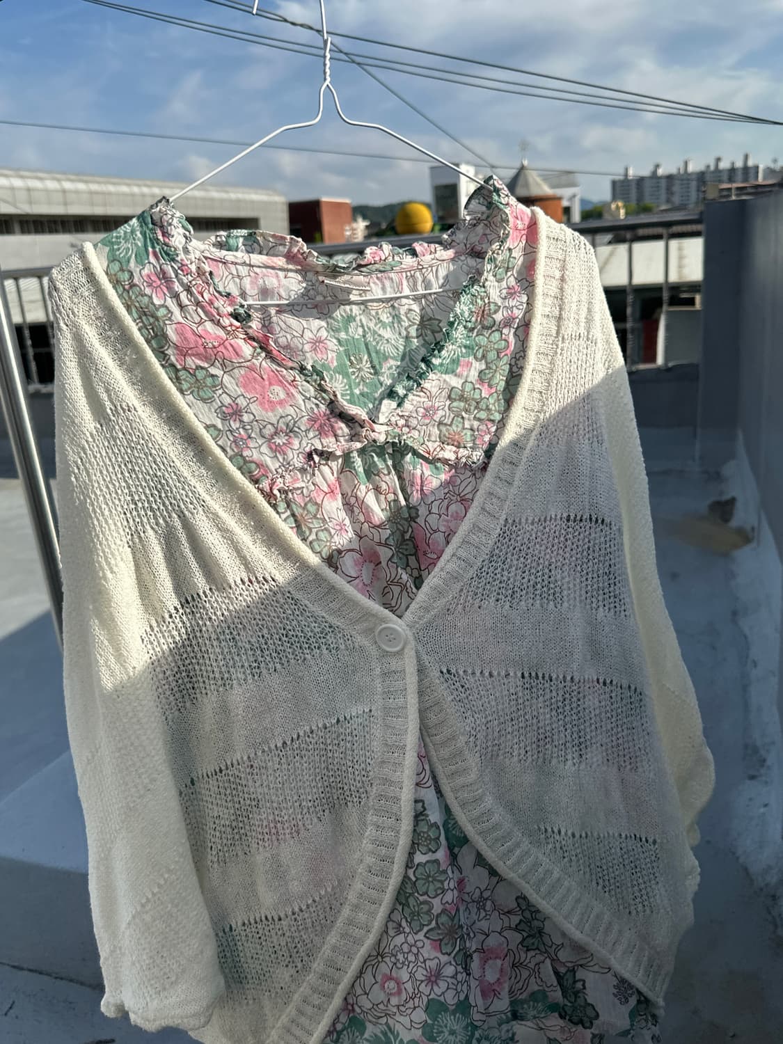 빈티지 하구미 플라워 수채화 슬리브 모리 모리걸 아오이유우 상품이미지3