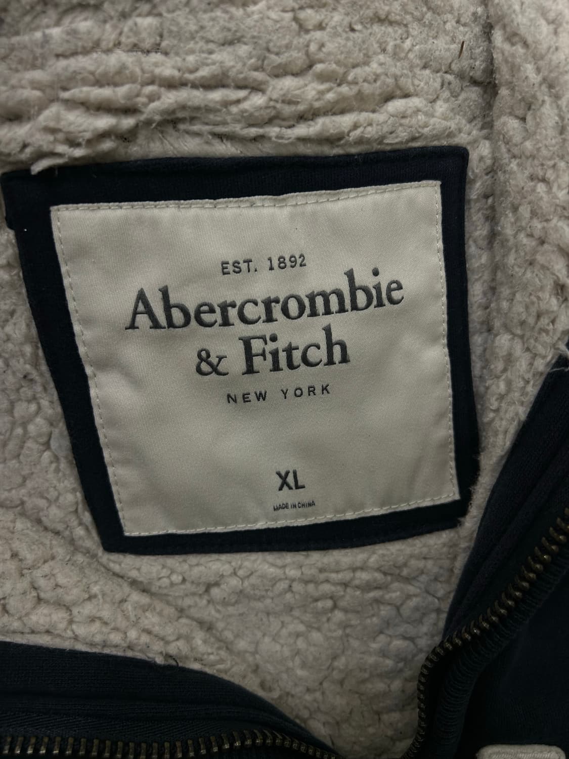 [XL]아베크롬비 스펠아웃 쉐르파 후드집업/네이비 상품이미지5