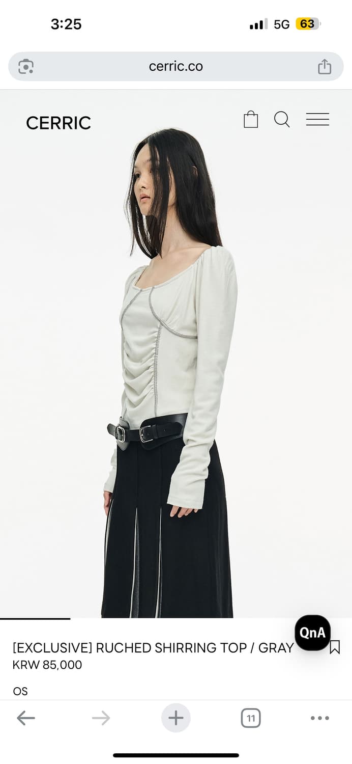 세릭 [EXCLUSIVE] CHED SHIRRING TOP / GRAY  상품이미지2