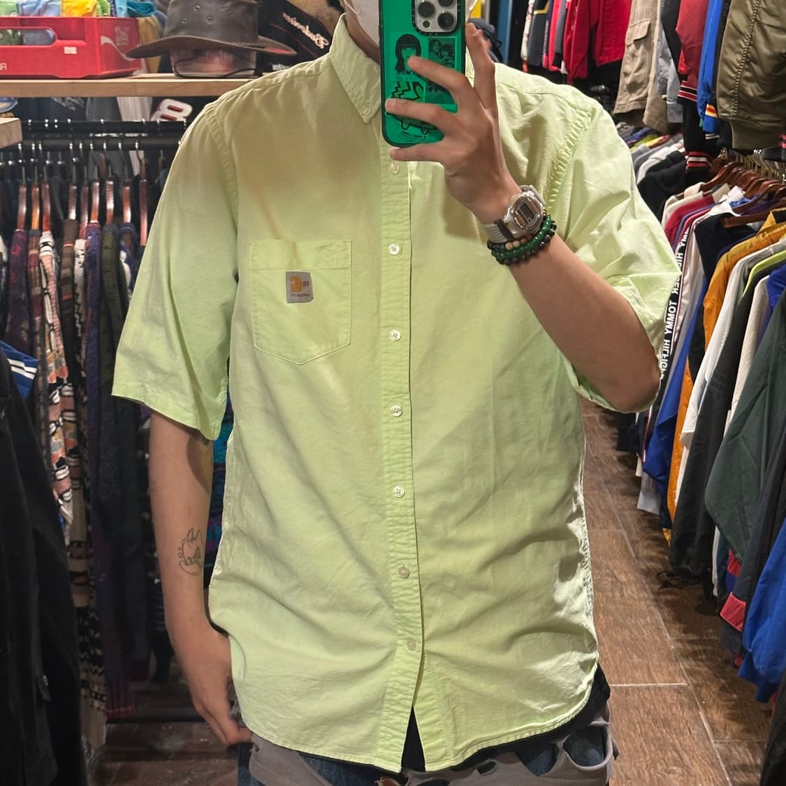 [HI] 칼하트 반팔 셔츠 옐로우그린 상품이미지1